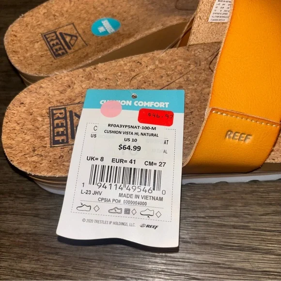 Reef Cushion Vista Hi Women's Sandals Natural NWT - Picture 14 of 14